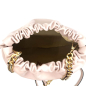 Preview: Clutch Leder Mag rosa mit Knoten, geöffnet
